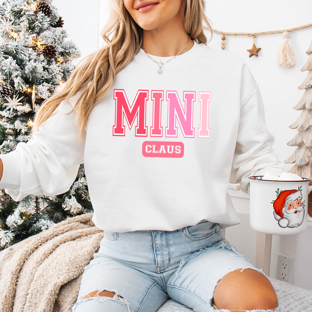 Pink Mini Claus Design - Christmas Unisex Crewneck T-Shirt Sweatshirt Hoodie