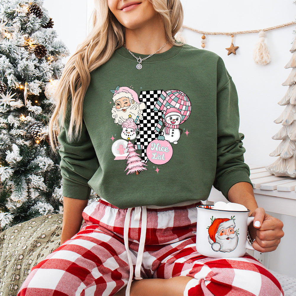 Christmas Doodles Nice List - Christmas Unisex Crewneck T-Shirt Sweatshirt Hoodie