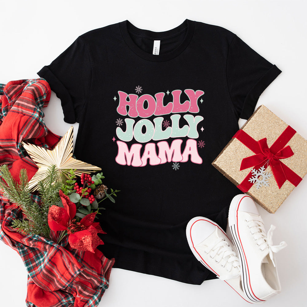 Holly Jolly Mama Design - Christmas Unisex Crewneck T-Shirt Sweatshirt Hoodie