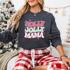 Holly Jolly Mama Design - Christmas Unisex Crewneck T-Shirt Sweatshirt Hoodie