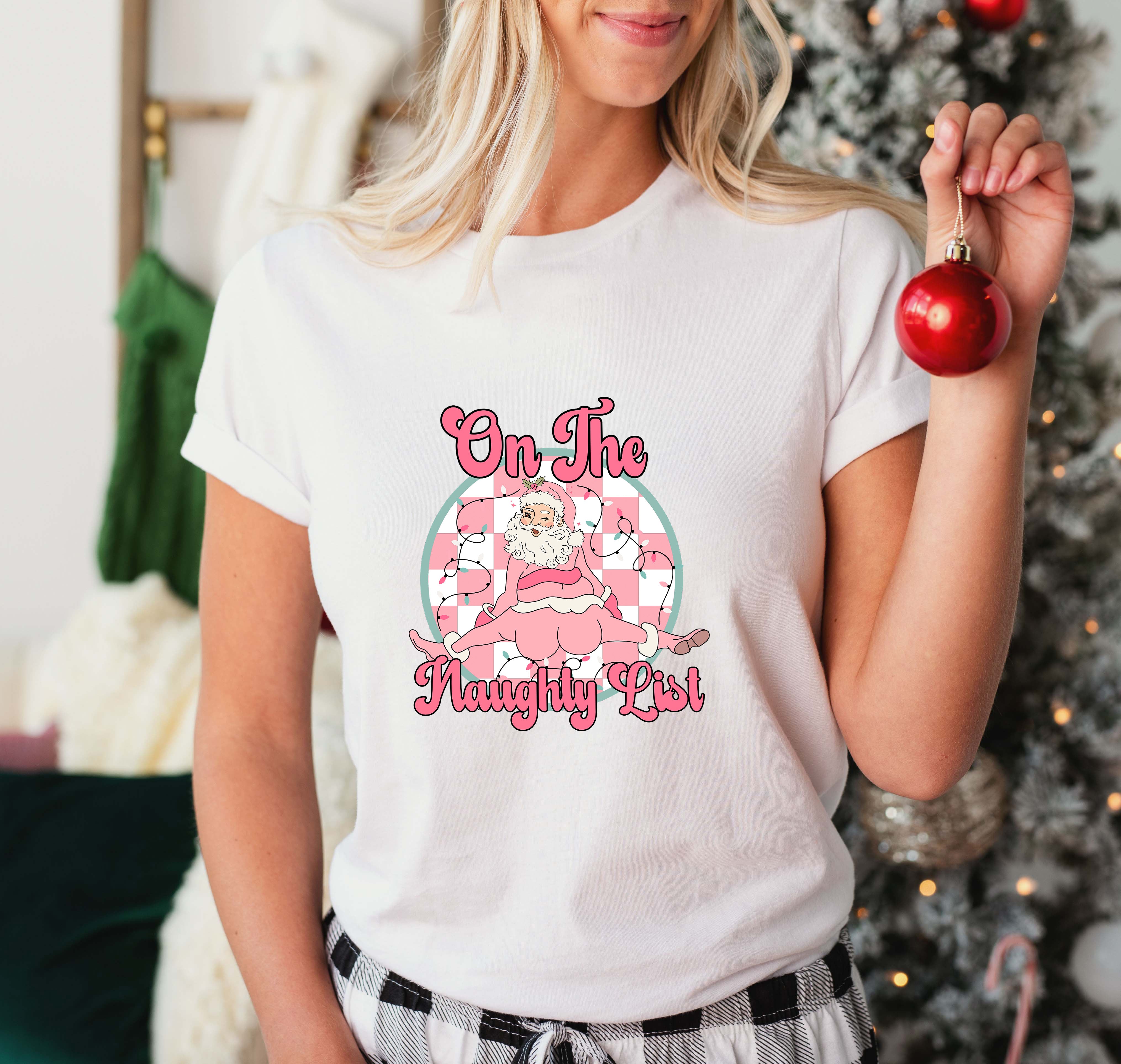 Santa On The Naughty List Design - Christmas Unisex Crewneck T-Shirt Sweatshirt Hoodie