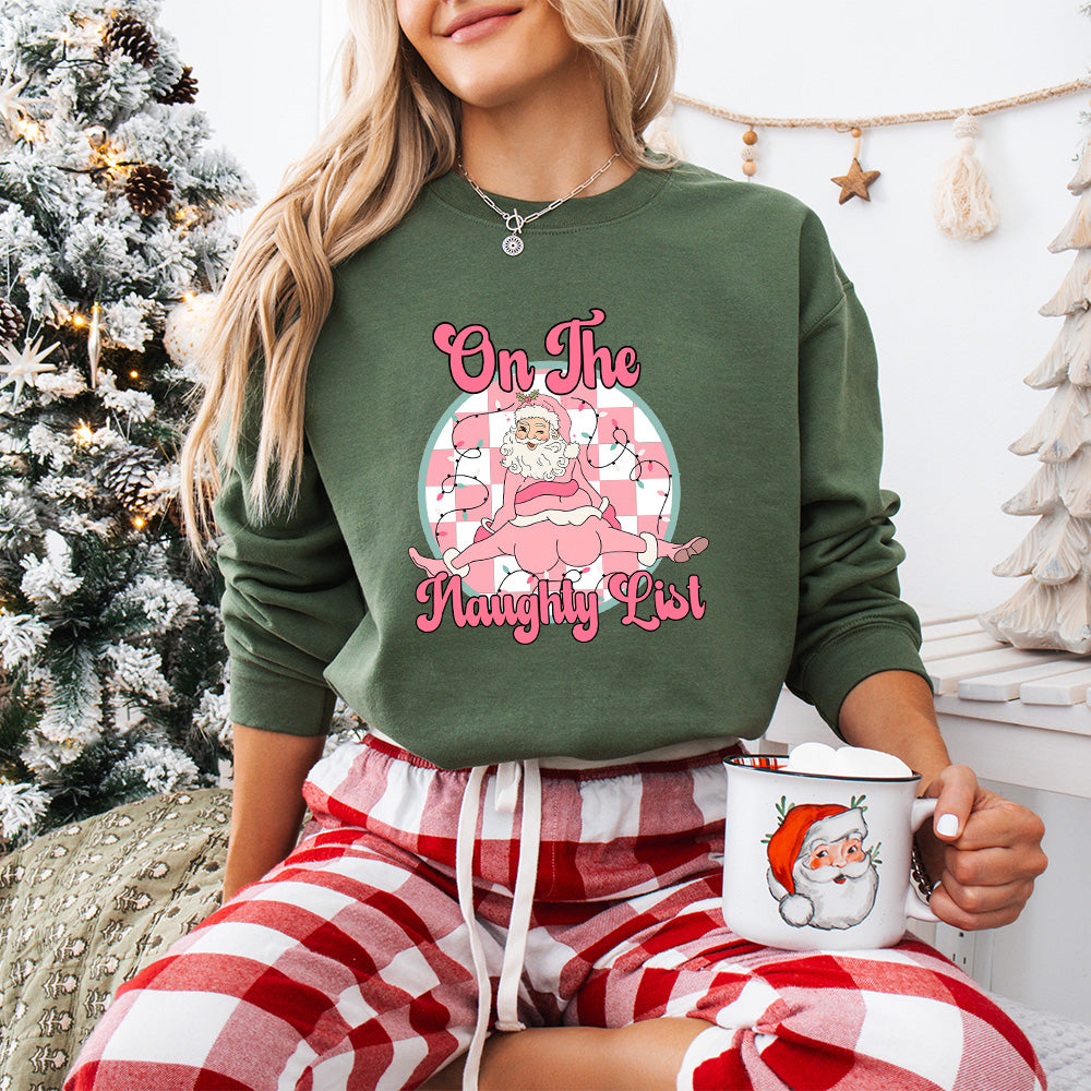 Santa On The Naughty List Design - Christmas Unisex Crewneck T-Shirt Sweatshirt Hoodie