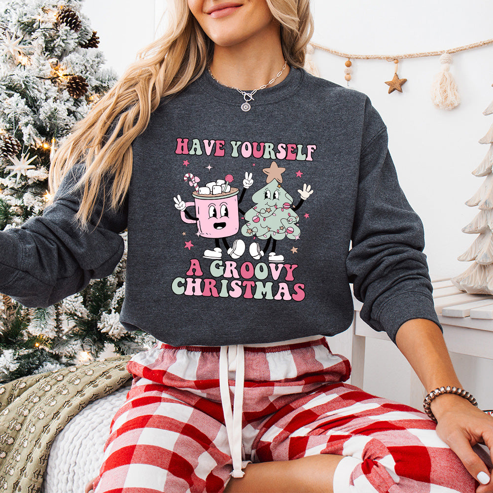 Have Yourself a Groovy Christmas - Christmas Unisex Crewneck T-Shirt Sweatshirt Hoodie