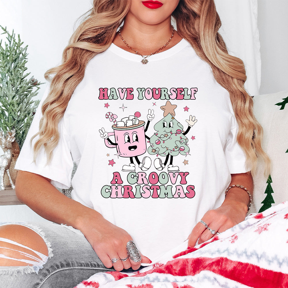 Have Yourself a Groovy Christmas - Christmas Unisex Crewneck T-Shirt Sweatshirt Hoodie