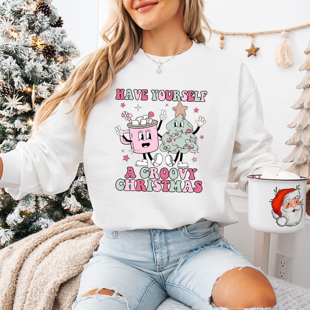 Have Yourself a Groovy Christmas - Christmas Unisex Crewneck T-Shirt Sweatshirt Hoodie