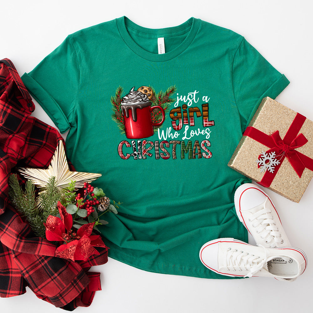 Just A Girl Who Loves Christmas Cup Design - Christmas Unisex Crewneck T-Shirt Sweatshirt Hoodie