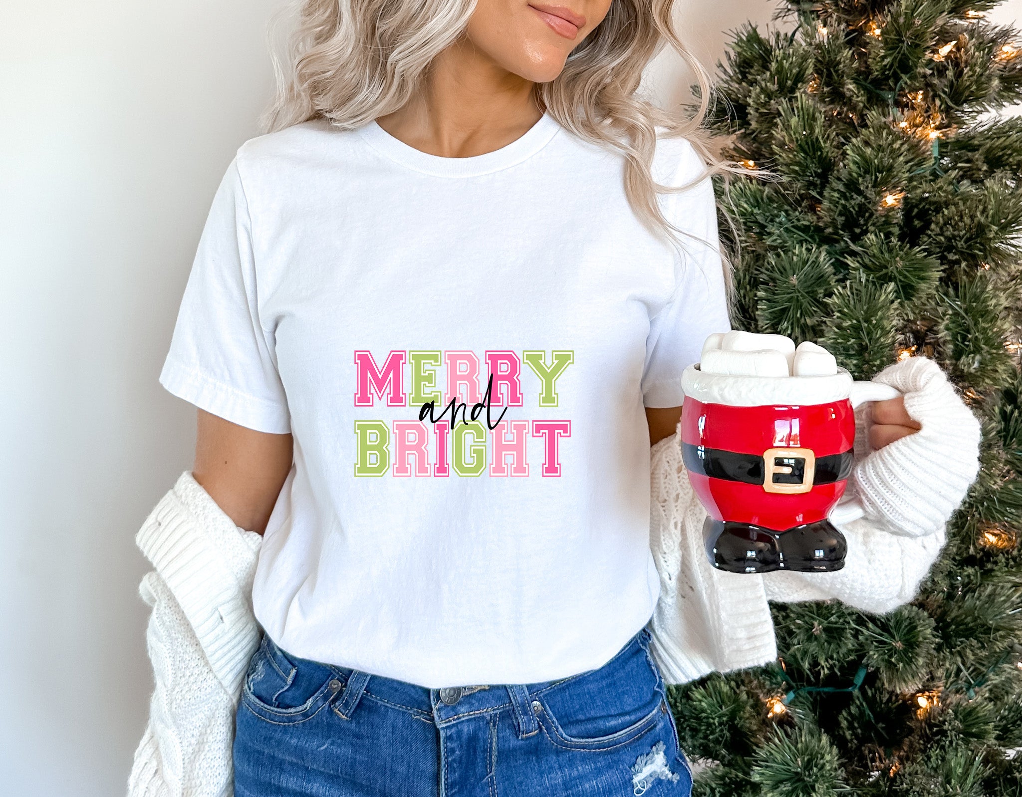 Merry And Bright - Christmas Unisex Crewneck T-Shirt Sweatshirt Hoodie