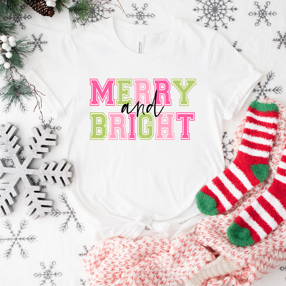Merry And Bright - Christmas Unisex Crewneck T-Shirt Sweatshirt Hoodie