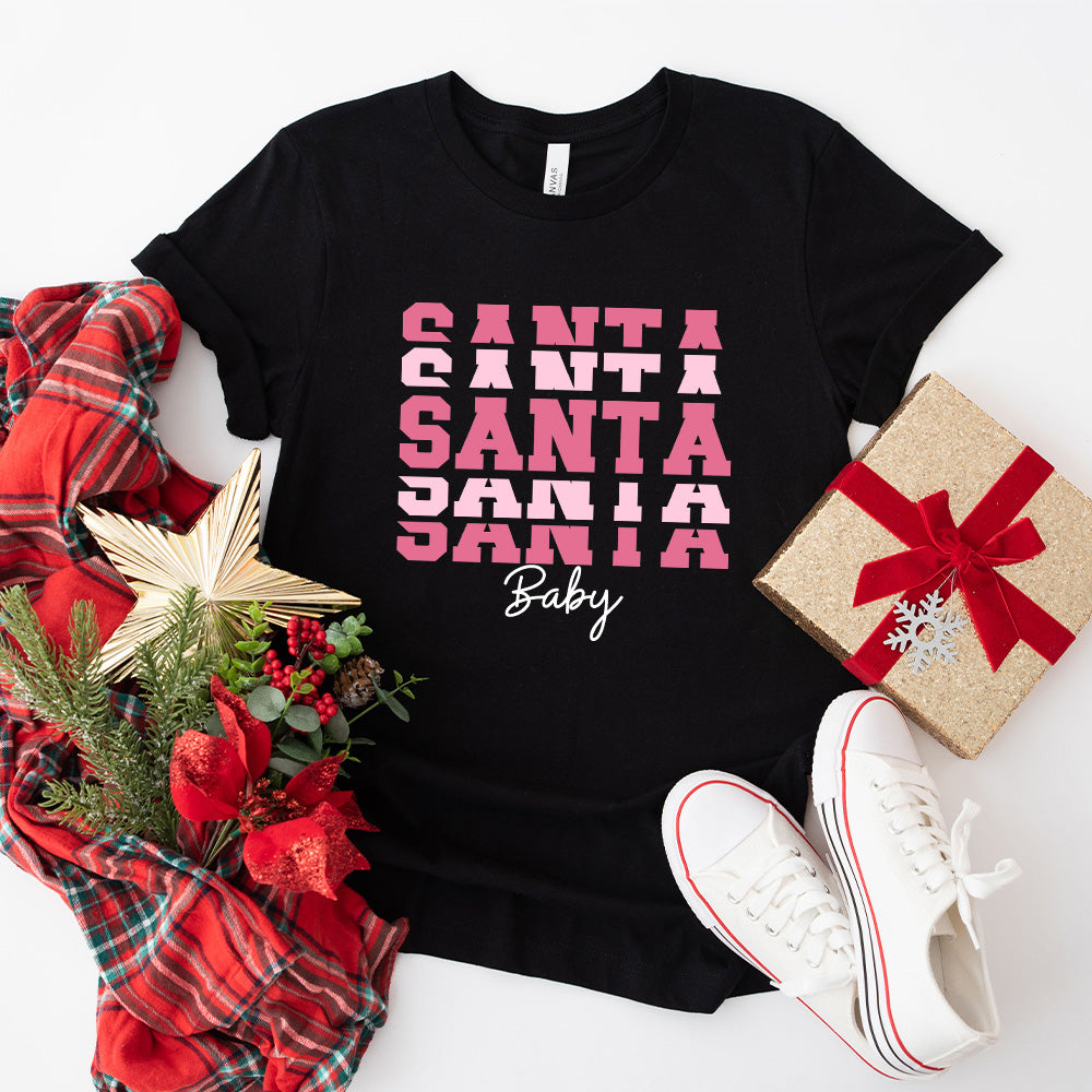 Pink Santa Baby Design - Christmas Unisex Crewneck T-Shirt Sweatshirt Hoodie