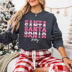 Pink Santa Baby Design - Christmas Unisex Crewneck T-Shirt Sweatshirt Hoodie