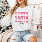 Pink Santa Baby Design - Christmas Unisex Crewneck T-Shirt Sweatshirt Hoodie