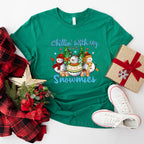Chillin With My Snowmies Design - Christmas Unisex Crewneck T-Shirt Sweatshirt Hoodie