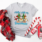 Chillin With My Snowmies Design - Christmas Unisex Crewneck T-Shirt Sweatshirt Hoodie