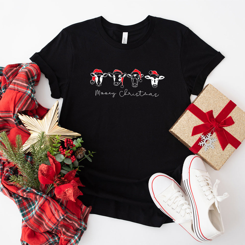 Cows Merry Christmas Designs - Christmas Unisex Crewneck T-Shirt Sweatshirt Hoodie
