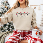 Cows Merry Christmas Designs - Christmas Unisex Crewneck T-Shirt Sweatshirt Hoodie