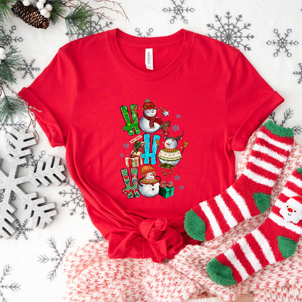 HO HO HO Snowman Design - Christmas Unisex Crewneck T-Shirt Sweatshirt Hoodie