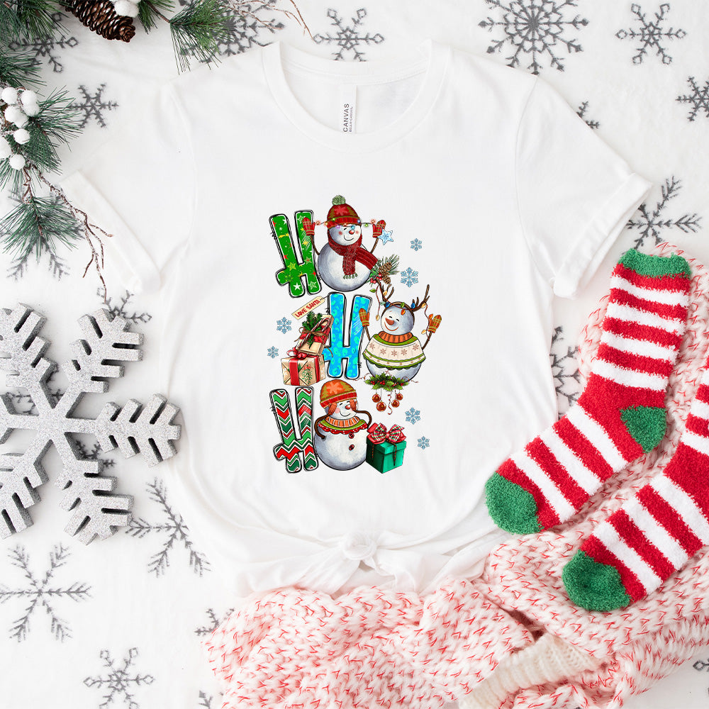 HO HO HO Snowman Design - Christmas Unisex Crewneck T-Shirt Sweatshirt Hoodie
