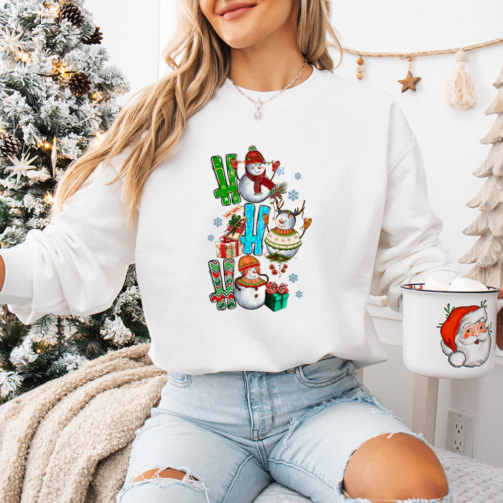 HO HO HO Snowman Design - Christmas Unisex Crewneck T-Shirt Sweatshirt Hoodie