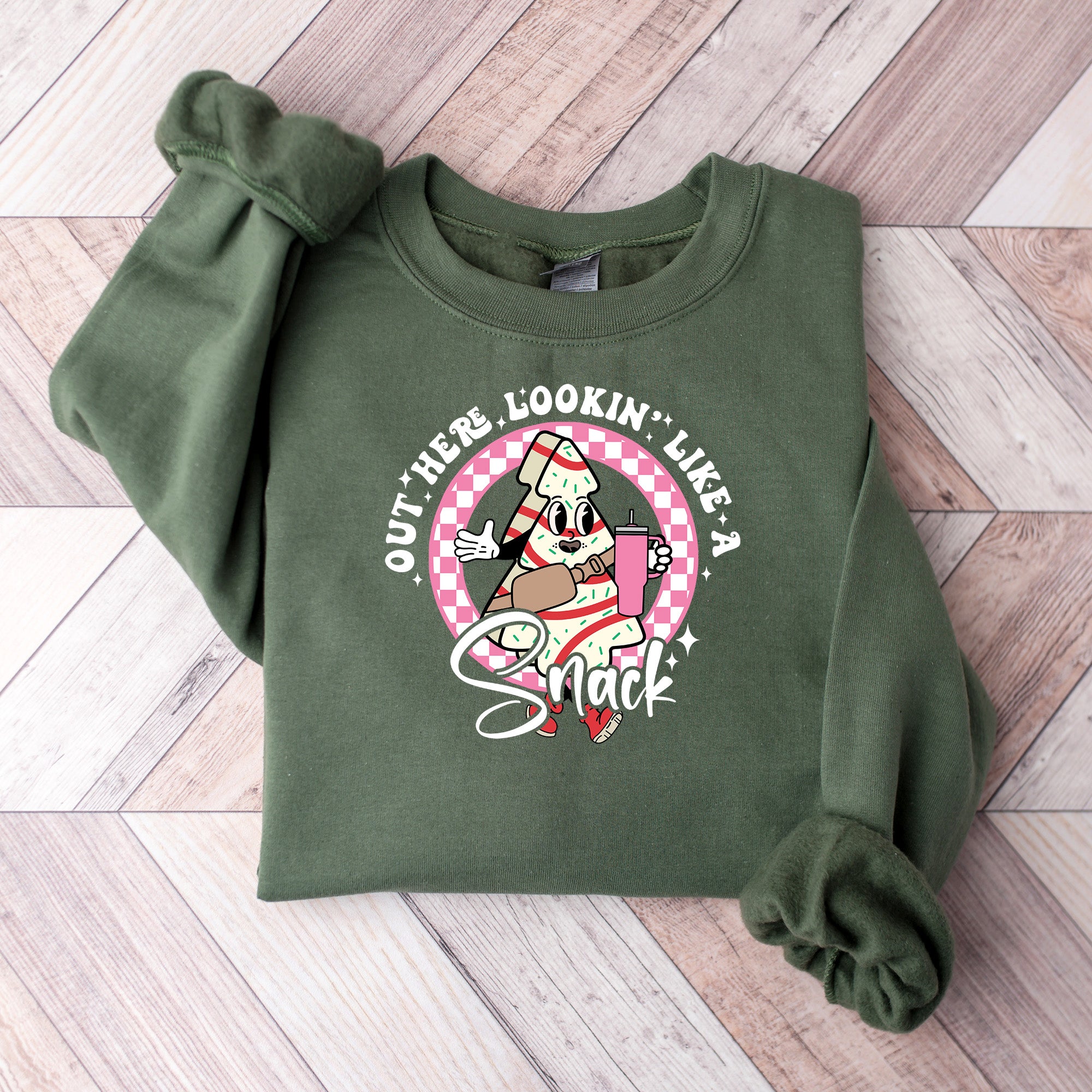 Pink Out Here Looking Like A Snack Cookie Design - Christmas Unisex Crewneck T-Shirt Sweatshirt Hoodie