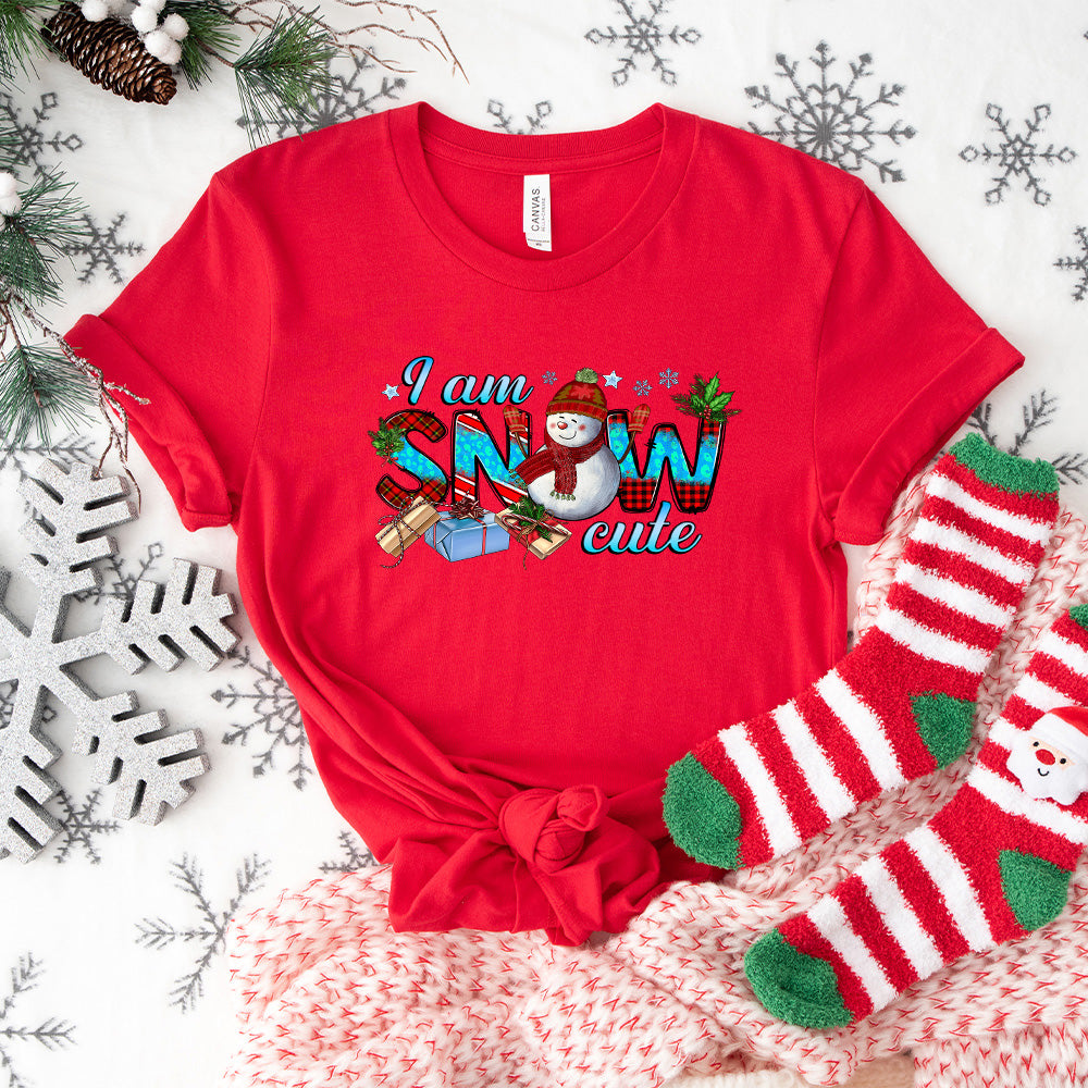 I am Snow Cute Design - Christmas Unisex Crewneck T-Shirt Sweatshirt Hoodie