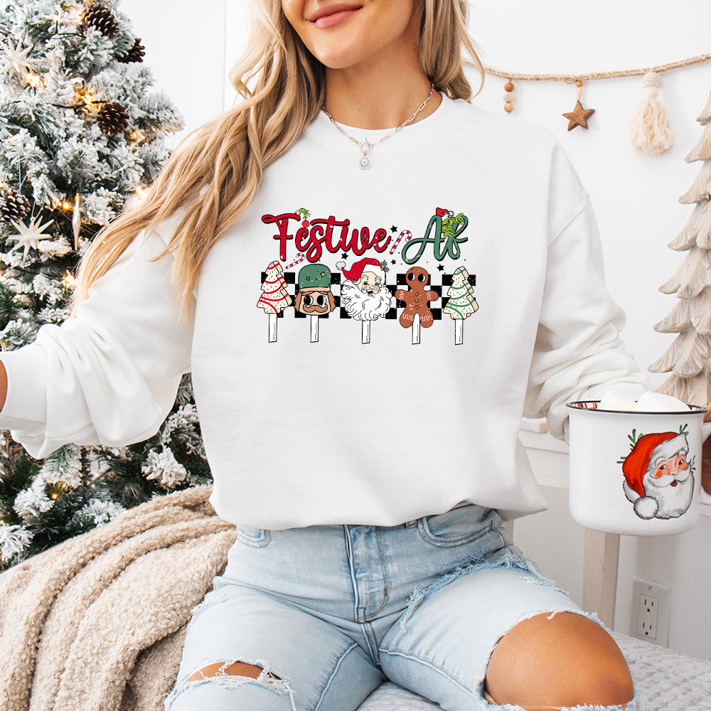 Festive Af - Christmas Unisex Crewneck T-Shirt Sweatshirt Hoodie