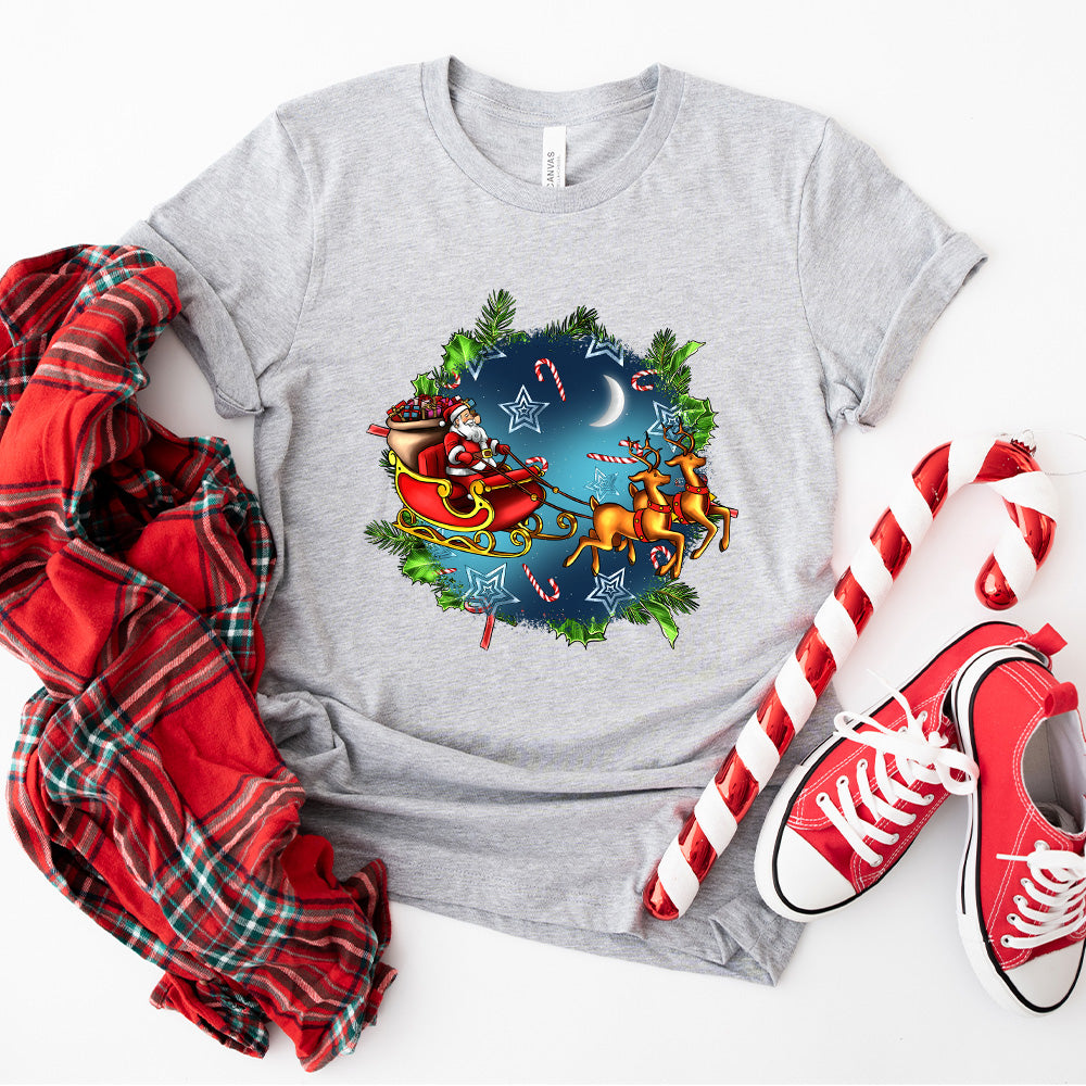 Santa Moon Design - Christmas Unisex Crewneck T-Shirt Sweatshirt Hoodie