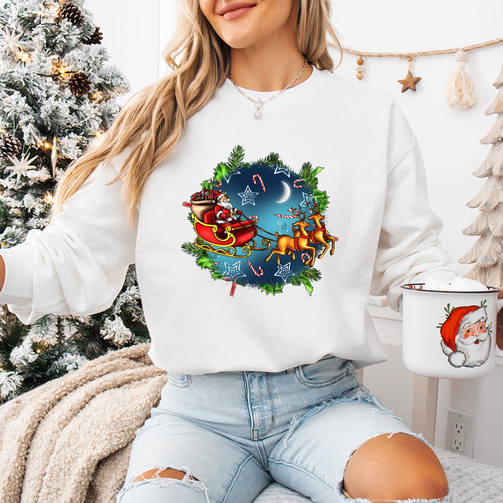Santa Moon Design - Christmas Unisex Crewneck T-Shirt Sweatshirt Hoodie