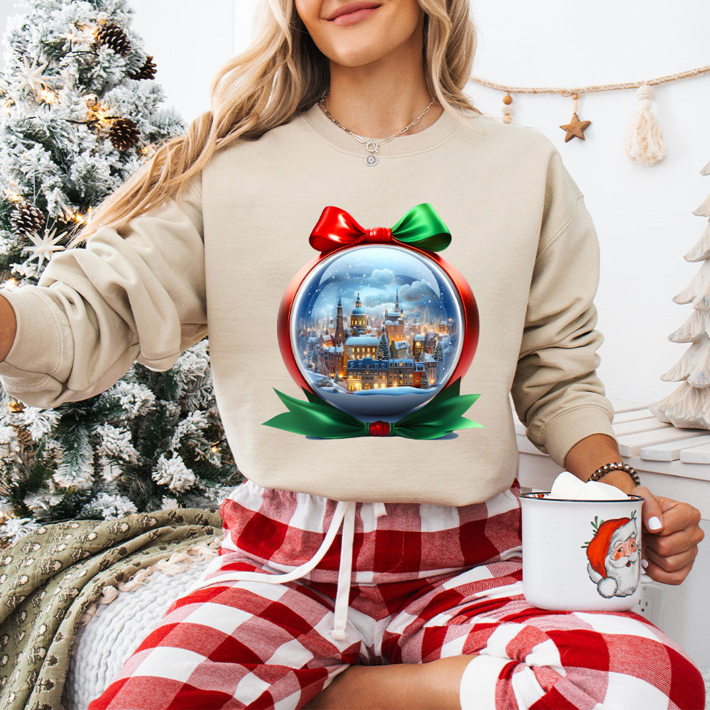 Globe City Christmas Design - Christmas Unisex Crewneck T-Shirt Sweatshirt Hoodie