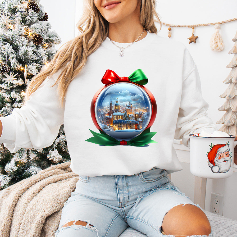 Globe City Christmas Design - Christmas Unisex Crewneck T-Shirt Sweatshirt Hoodie