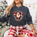 Brick Wall Santa Christmas Design - Christmas Unisex Crewneck T-Shirt Sweatshirt Hoodie