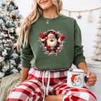 Brick Wall Santa Christmas Design - Christmas Unisex Crewneck T-Shirt Sweatshirt Hoodie