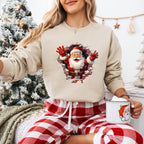 Brick Wall Santa Christmas Design - Christmas Unisex Crewneck T-Shirt Sweatshirt Hoodie