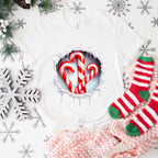 Cane Candy Christmas Design - Christmas Unisex Crewneck T-Shirt Sweatshirt Hoodie