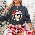 3D Christmas Penguin Head  Design - Christmas Unisex Crewneck T-Shirt Sweatshirt Hoodie