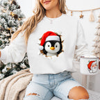 3D Christmas Penguin Head  Design - Christmas Unisex Crewneck T-Shirt Sweatshirt Hoodie