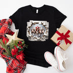 Santa and Reindeer Design - Christmas Unisex Crewneck T-Shirt Sweatshirt Hoodie