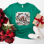 Santa and Reindeer Design - Christmas Unisex Crewneck T-Shirt Sweatshirt Hoodie