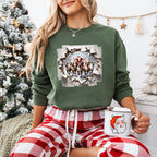 Santa and Reindeer Design - Christmas Unisex Crewneck T-Shirt Sweatshirt Hoodie
