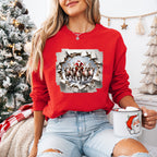 Santa and Reindeer Design - Christmas Unisex Crewneck T-Shirt Sweatshirt Hoodie