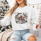 Santa and Reindeer Design - Christmas Unisex Crewneck T-Shirt Sweatshirt Hoodie