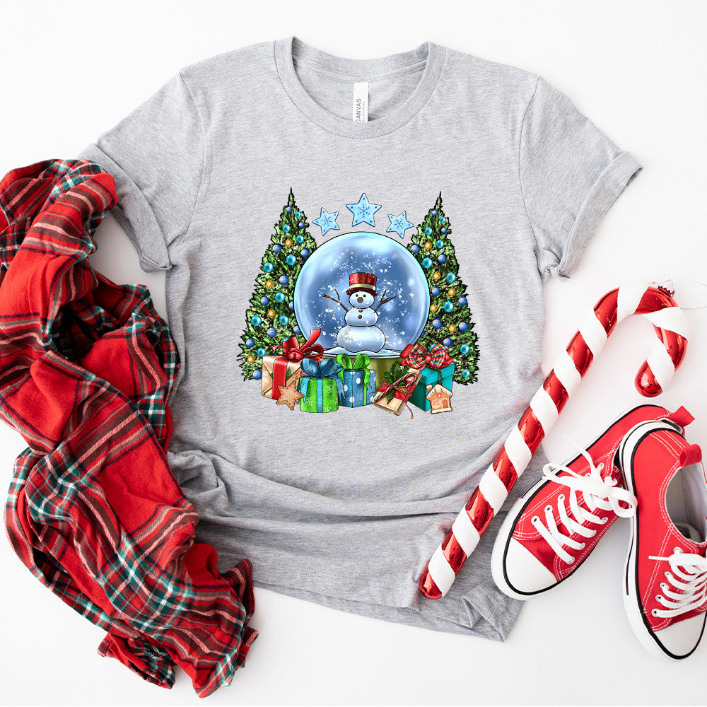 Snowman Globe Design - Christmas Unisex Crewneck T-Shirt Sweatshirt Hoodie