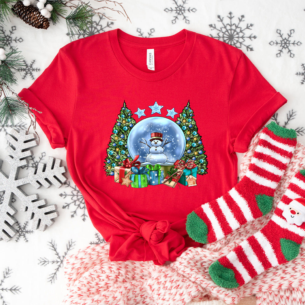 Snowman Globe Design - Christmas Unisex Crewneck T-Shirt Sweatshirt Hoodie