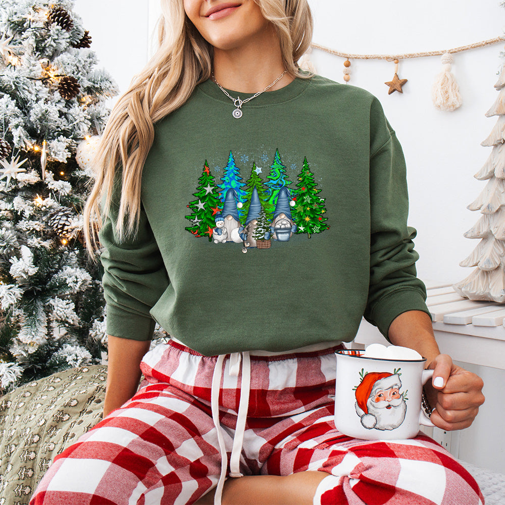 Gnomes Tree Christmas  Design - Christmas Unisex Crewneck T-Shirt Sweatshirt Hoodie