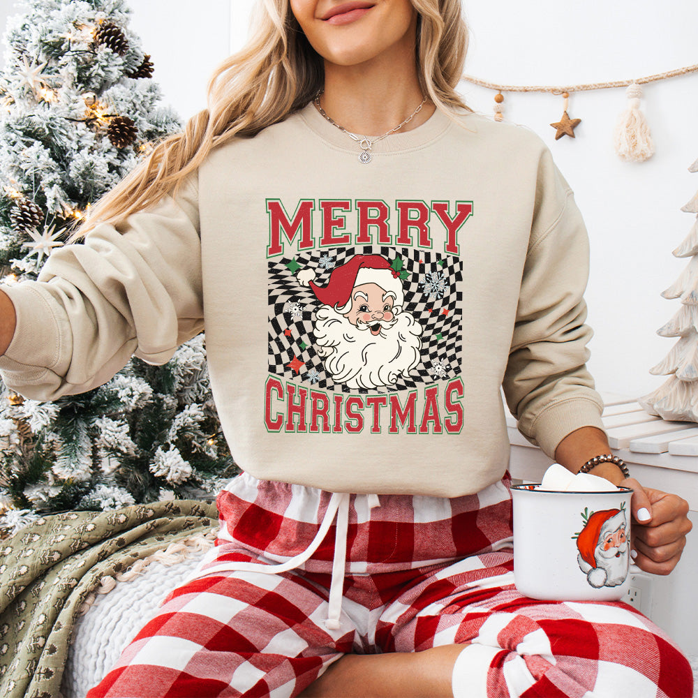 Merry Christmas Cute Santa - Christmas Unisex Crewneck T-Shirt Sweatshirt Hoodie