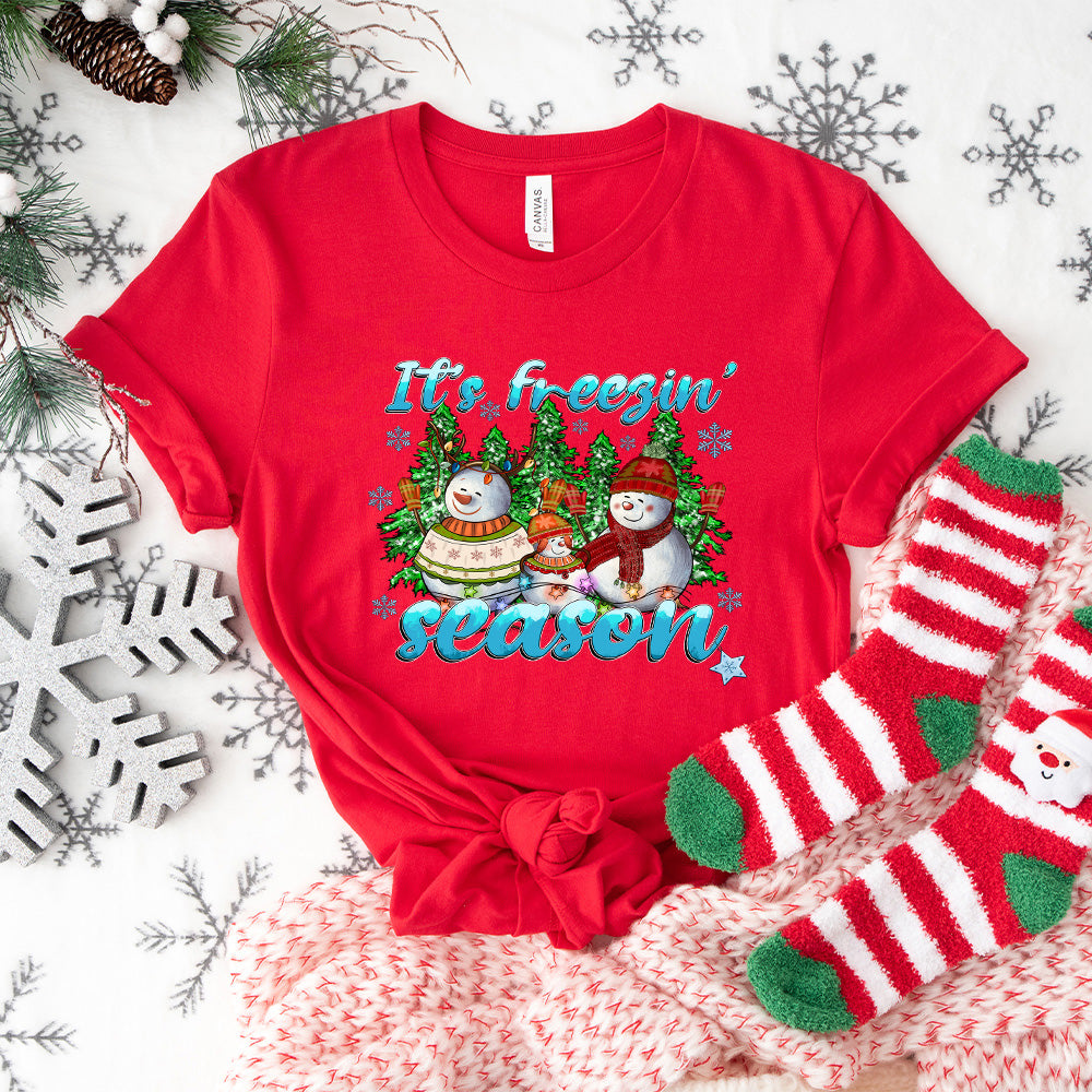 It's Freezing Season Snowman - Christmas Unisex Crewneck T-Shirt Sweatshirt Hoodie