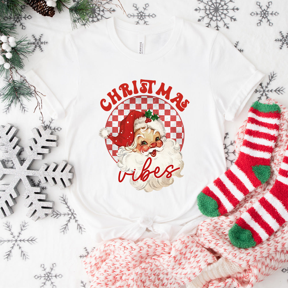 Christmas Vibes Cute Santa - Christmas Unisex Crewneck T-Shirt Sweatshirt Hoodie