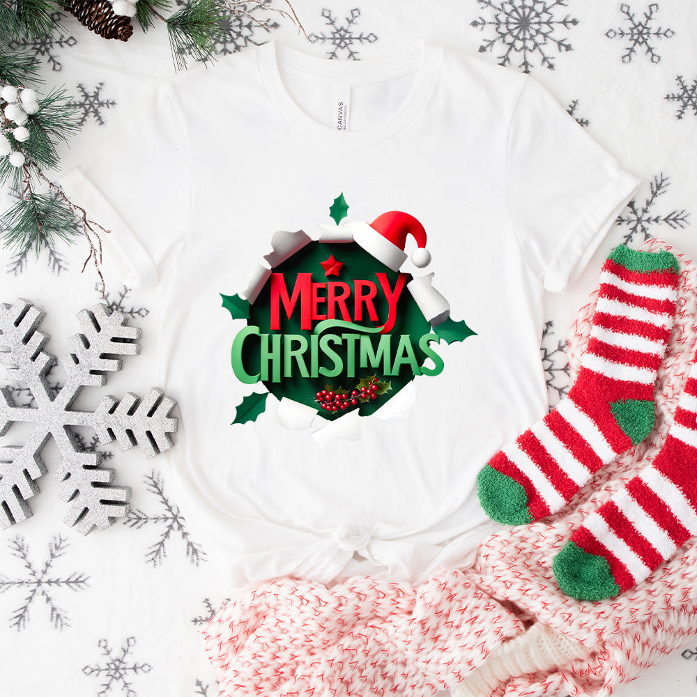 Merry Christmas Wallpaper Design  - Christmas Unisex Crewneck T-Shirt Sweatshirt Hoodie