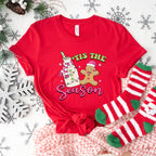 'Tis The Season Cookie And Milk - Christmas Unisex Crewneck T-Shirt Sweatshirt Hoodie