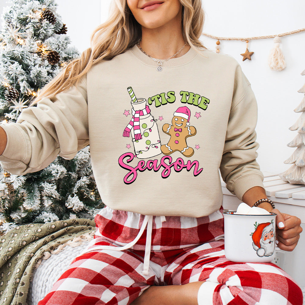 'Tis The Season Cookie And Milk - Christmas Unisex Crewneck T-Shirt Sweatshirt Hoodie