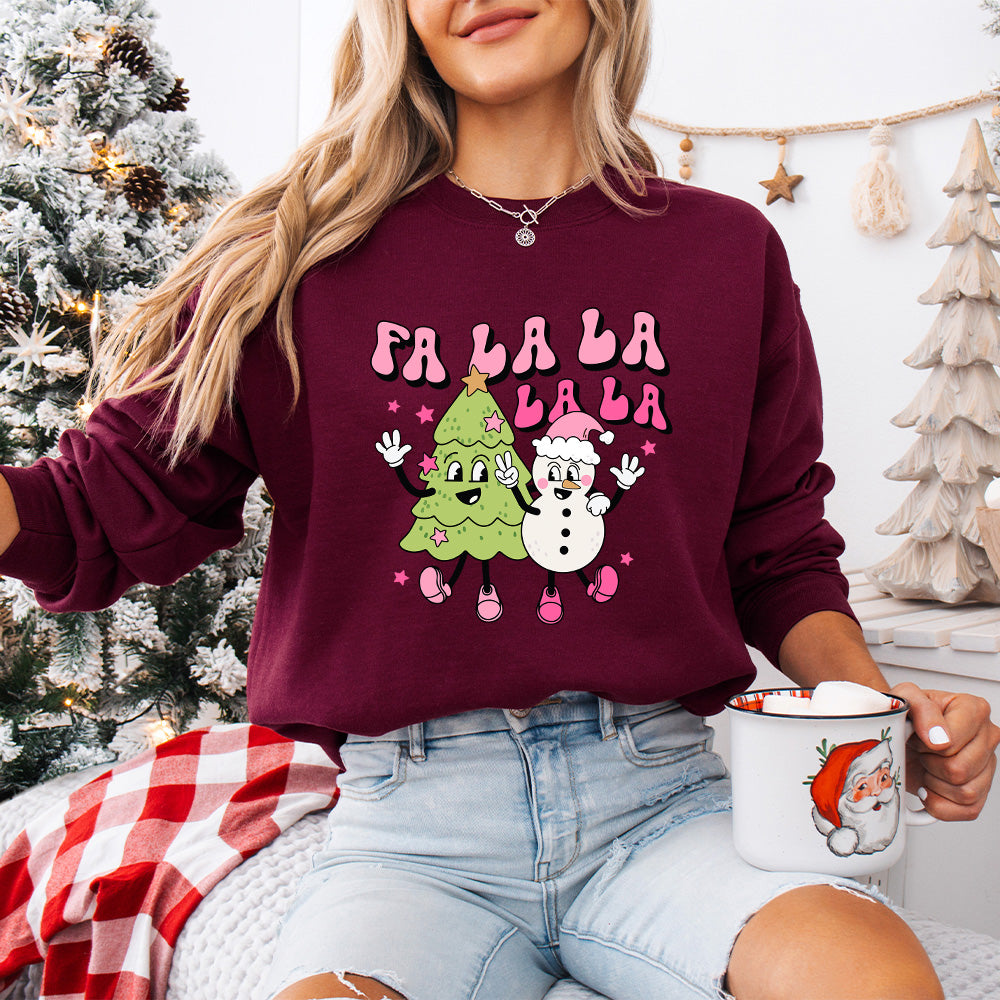 La La La Tree And Snowman Design - Christmas Unisex Crewneck T-Shirt Sweatshirt Hoodie